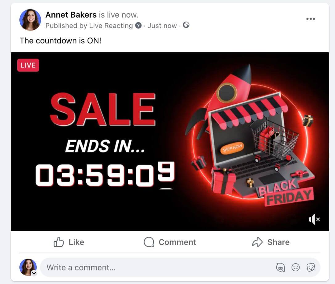 LiveReacting App Interface